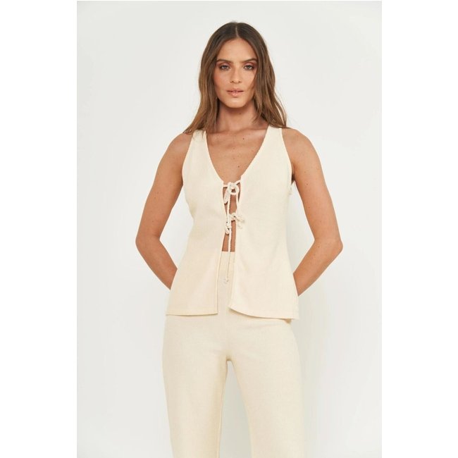 Blusa Comfort Com Amarração Frontal Colcci Bege Affogato