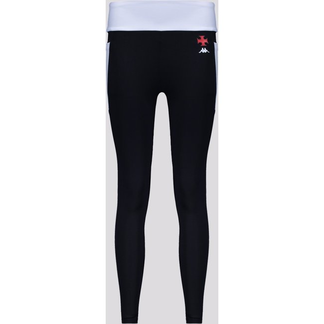 Calça Legging Kappa Vasco Supp Color Feminino Preto e Branco