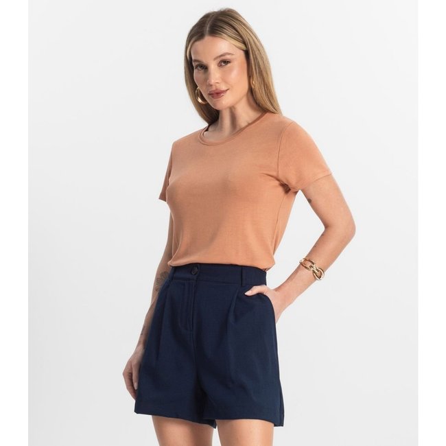 Blusa Feminina Básica Visco Tricot Rovitex Marrom