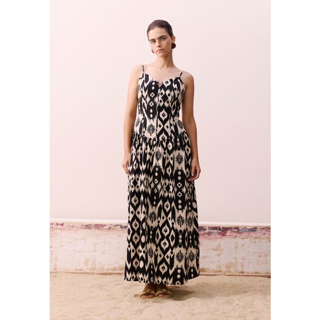 Vestido Drop Waist CaCay Estampado Tucum