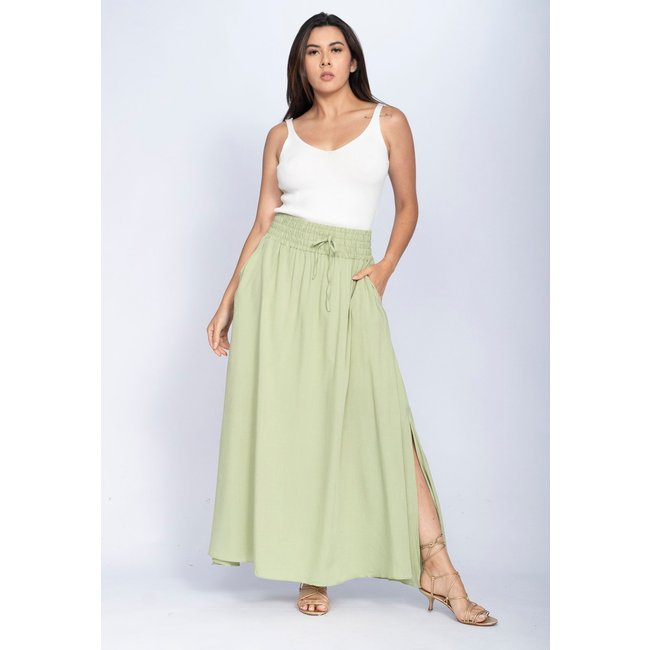 Saia Cabanafree Longa Viscose Verde Serenity