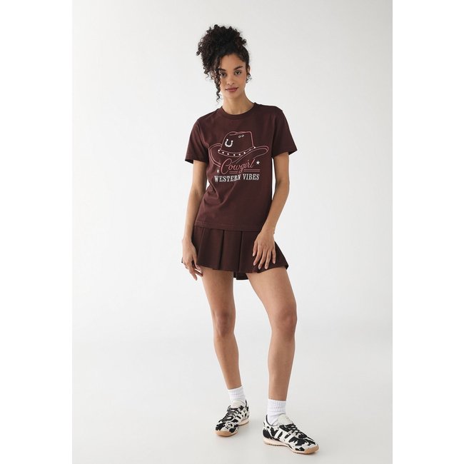Camiseta Feminina Fiveblu Estampada Western Vibes Marrom