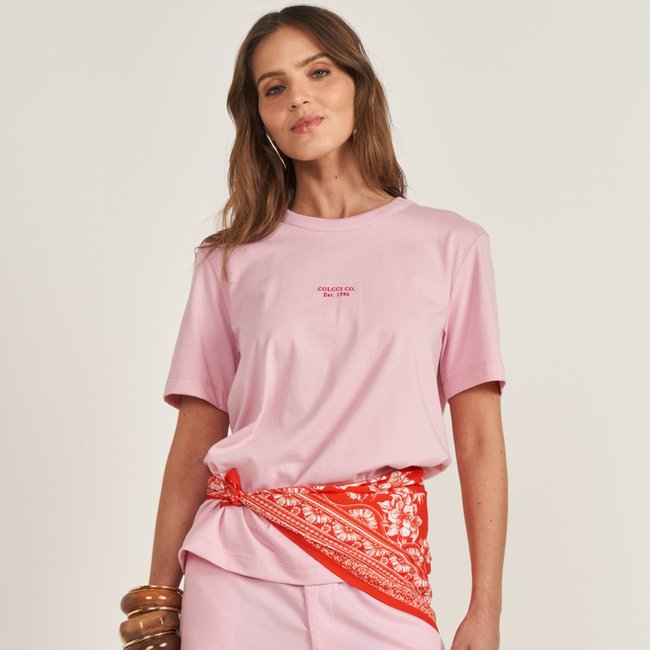 Camiseta Colcci Company Ve26 Rosa Feminino