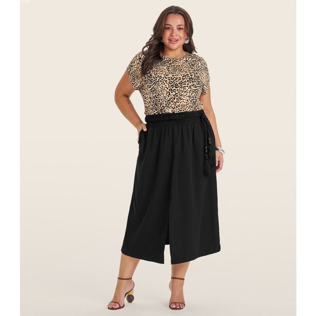 Blusa Manga Curta Plus Size Secret Glam Bege