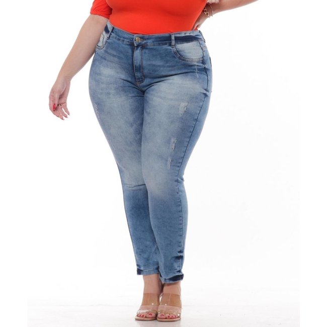 Calça Feminina Jeans com Elastano Plus Skinny Razon Jeans