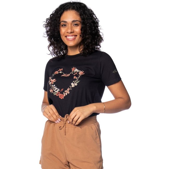 Camiseta Feminina Mormaii Estampa Flores Preto