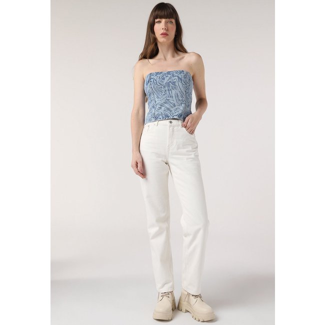 Top Jeans Vero Moda Tomara Que Caia Abstrato Azul