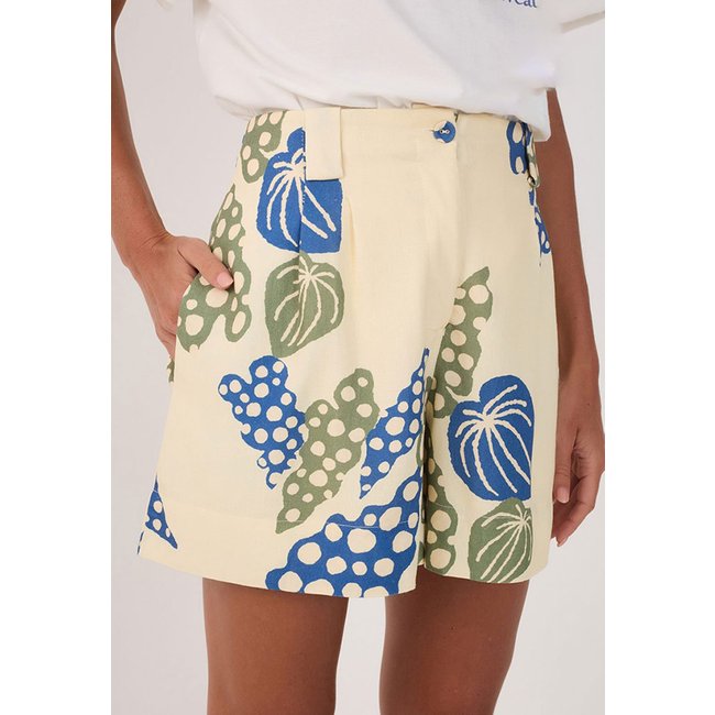 Bermuda Dress To Reta Folhagem Bege