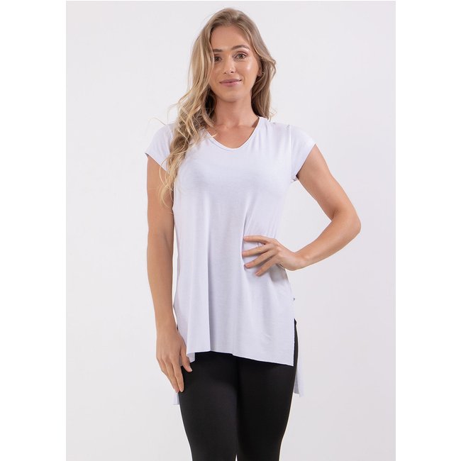Blusa 4 Estações Sobre Legging Tapa Bumbum Básica Lisa Casual Fitness Branco