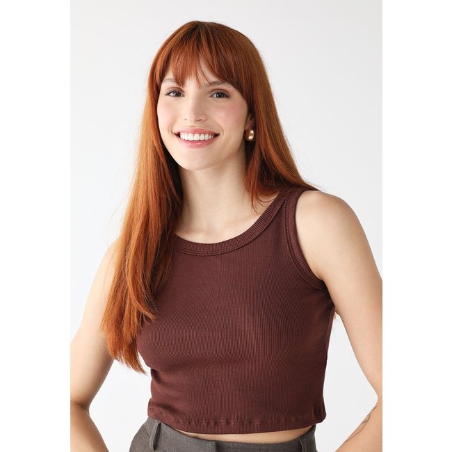 Cropped Levosch Regata Ribana Marrom