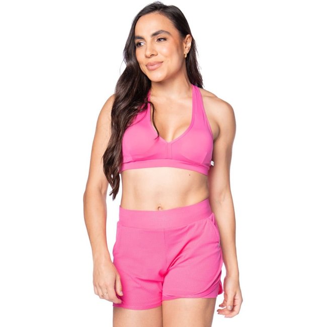 Top Feminino Estilo do Corpo de Malha Nadador Pink