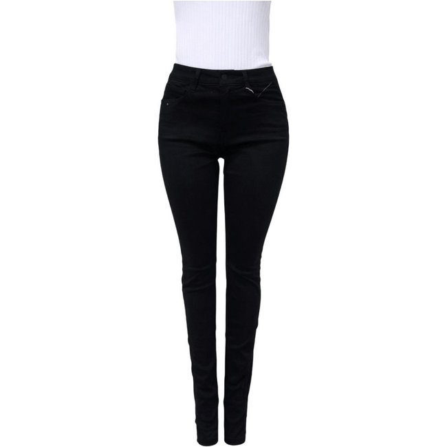 Calça Cigarrete Feminina Skinny Sarja Cintura Alta Elastano Lunender Preta