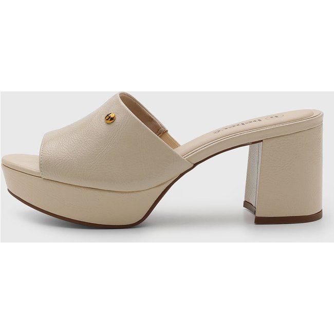 Tamanco Feminino cê Salto Médio Bloco Off White