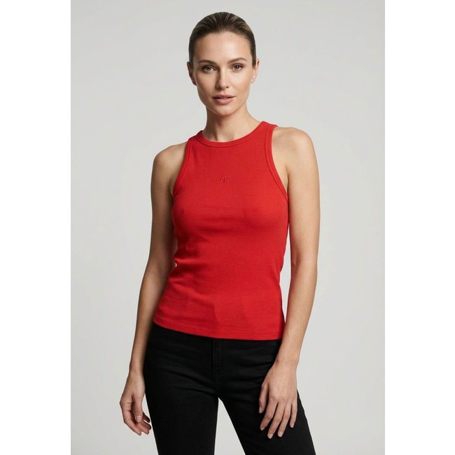 Regata Feminina Calvin Klein Jeans Ribana Vermelha