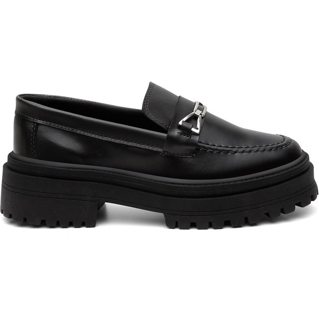 Mocassim Feminino Sola Tratorada Oxford Preto