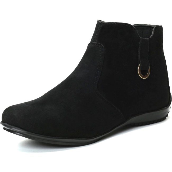 Bota Feminina Rovetto Casual Inverno Ziper Lateral Preta Conforto Leve
