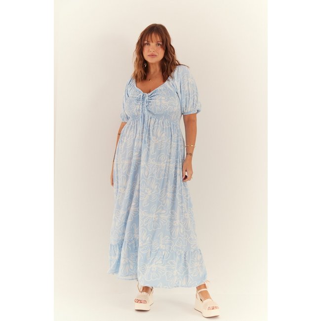 Vestido In Love Joana Estampado Azul Claro