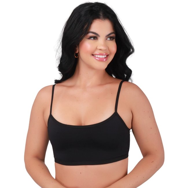 Top Fitness Reflexo Íntimo Sem Bojo Alça Fina Para Treino Academia Preto