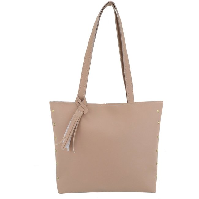 Bolsa Feminina Lavini Saco Shopper Sacola Grande Nude