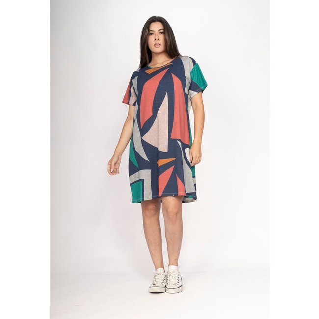 Vestido Amazonia Vital Amanayara Curto Malha Geometrias do Tempo