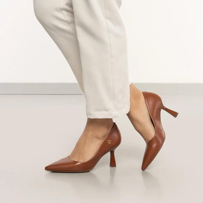 Scarpin cê Salto Alto Feminino Marrom