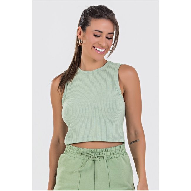 Blusa Cropped Regata Canelada