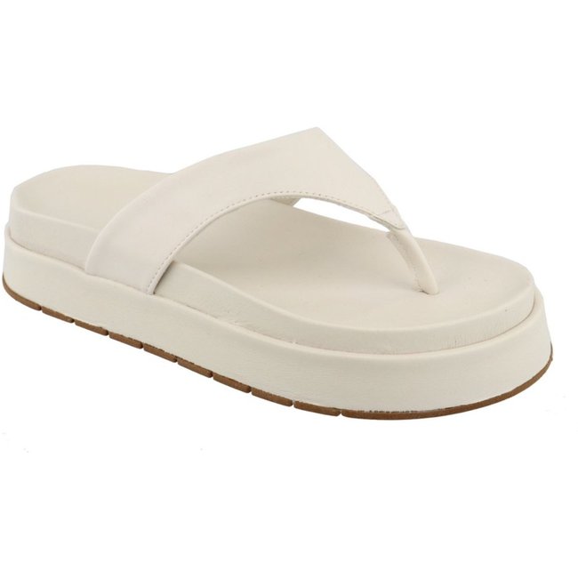Sandália Papete Plataforma Sola Alta Flat Off White Tellini Store