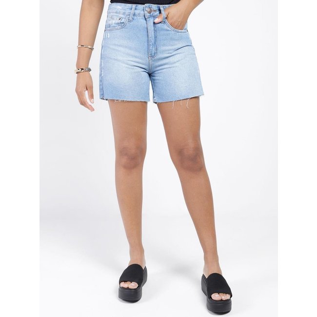 Short Jeans com Puídos Autentique Feminino AZUL CLARO