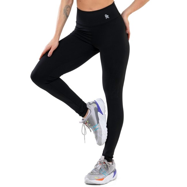 Calça Legging Fitness Cintura Alta Feminina Blackout Zero Transparência - Preto