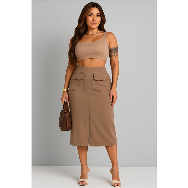 Saia Longa D Bell Outlet Fashion Alfaiataria Evangélica Nude