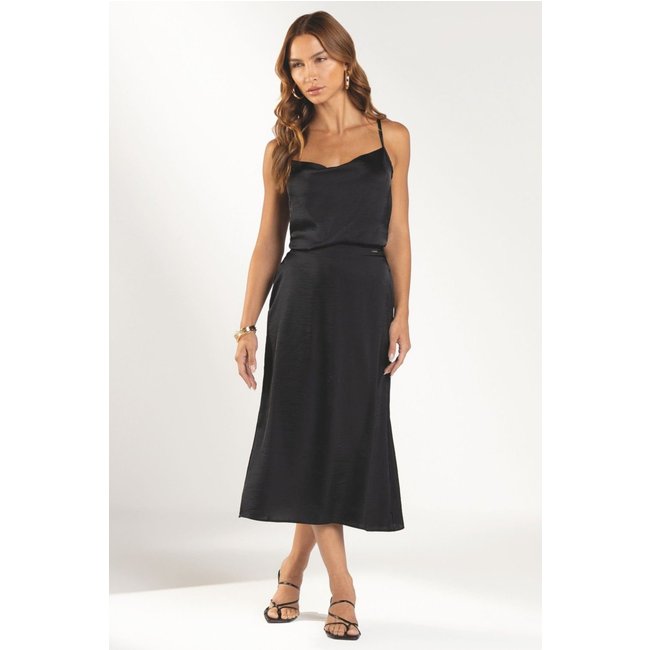 Saia Feminina Acetinada Marialícia Preto