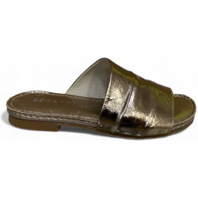 Chinelo Feminina Moscardini em Couro 347416 Prata Velho