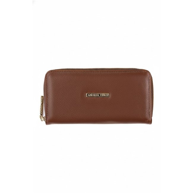Carteira feminina de couro liso Bonny 10x19cm - Whisky