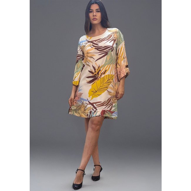 Vestido Curto Amazonia Vital Viscose Manga Ampla Balli Aurora Suave