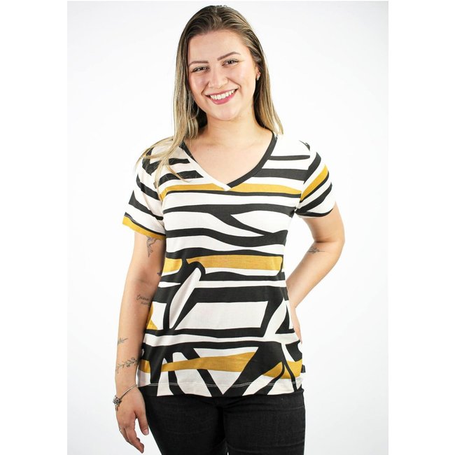 Blusa Pau a Pique Estampada Preto PRETO - G Pau a Pique