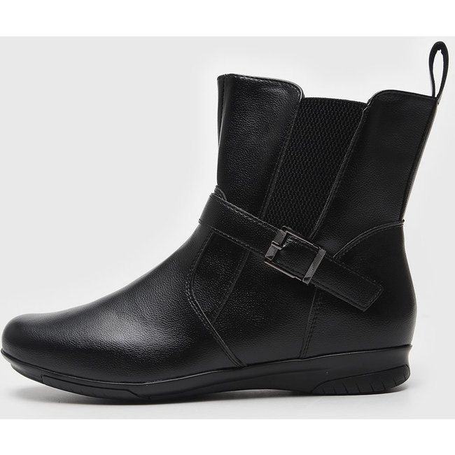 Bota Anabela Mooncity Fivela Preta