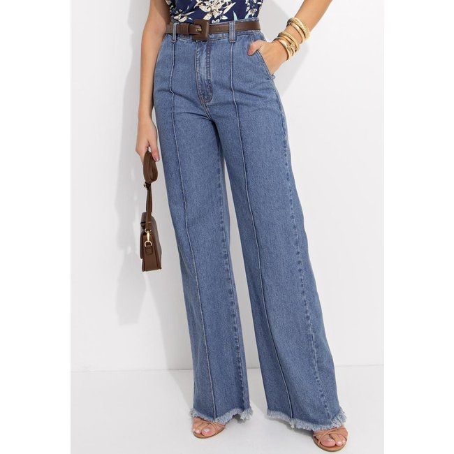 Calça Em Jeans Azul Quintess