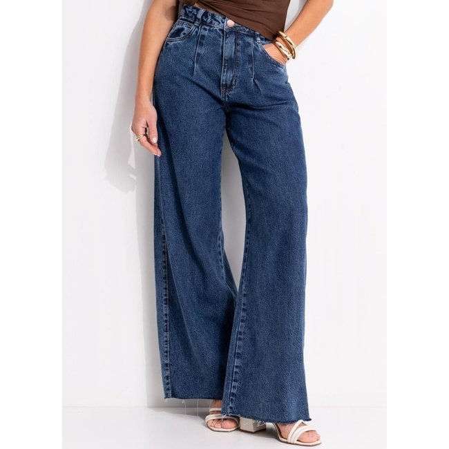 Calça Em Jeans Azul Escuro Quintess