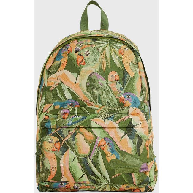Mochila Feminina FARM Xodó Floresta de Pas Estampa Verde