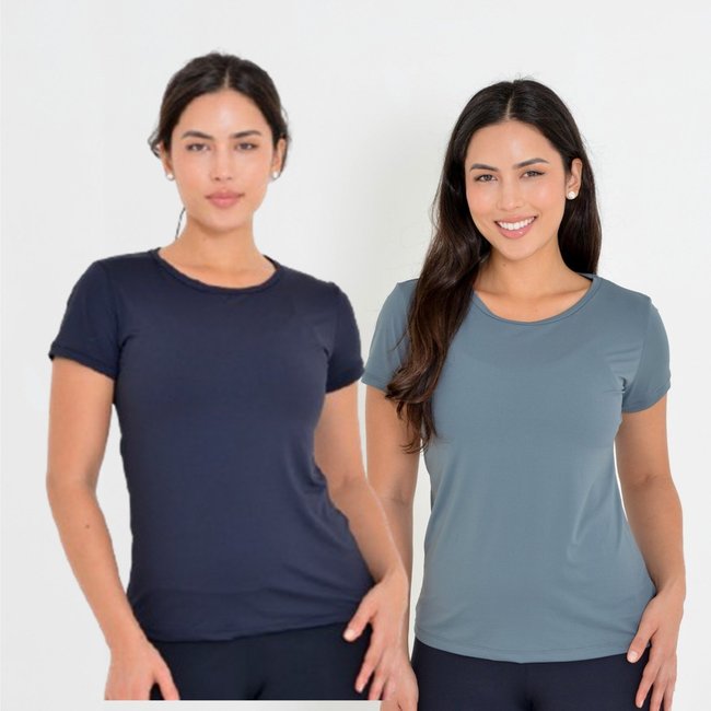 Kit 2 Camisetas Fitness Lublanc Preto e Cinza