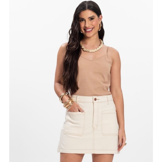 Blusa de Alça Infinita Cor Bege