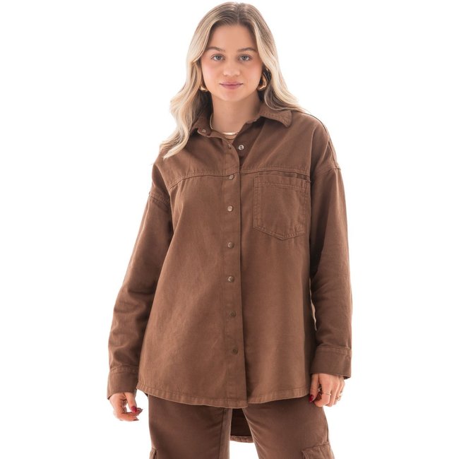 Camisa Sarja Feminina Arauto Collor Oversized