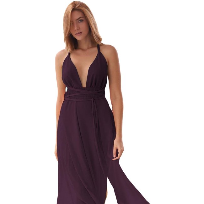 Vestido Fenda Roxo Miesse
