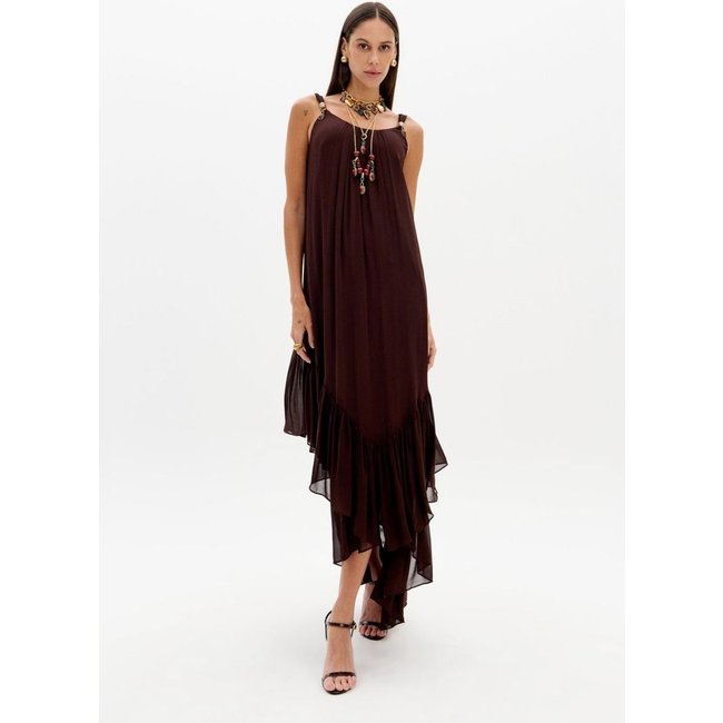 Vestido Assimétrico De Chiffon Lança Perfume