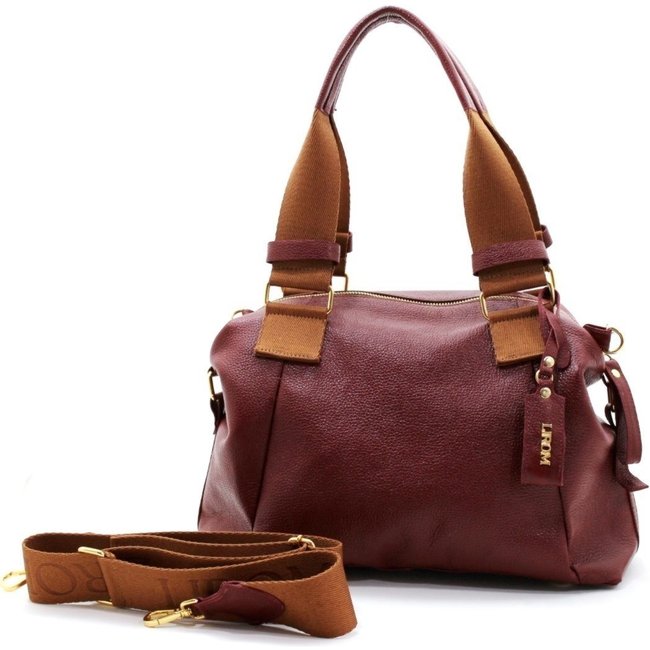 Bolsas Femininas Lirom Em Couro Premium Marsala Sofisticada