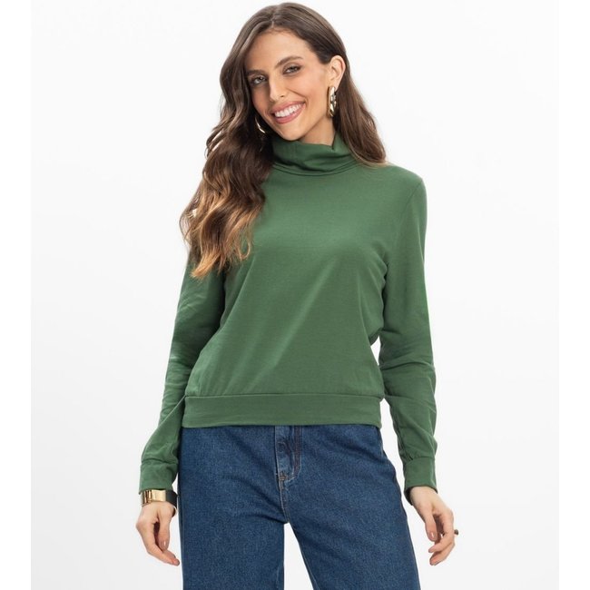 Blusão Gola Alta Infinita Cor Feminino Verde