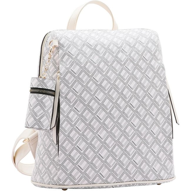 Mochila Feminina Chenson Monograma Pontilhado Off White 8484732