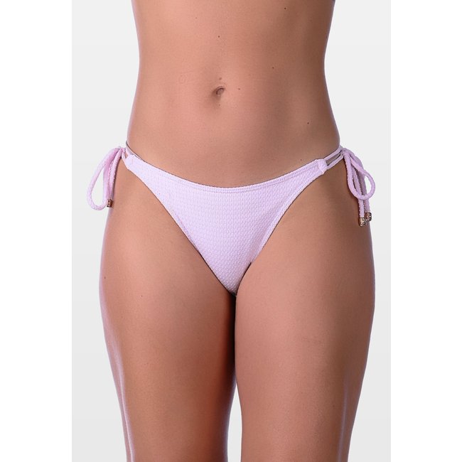 Calcinha Summer Soul Ripple Com Amarração Texturizada Rosa Claro
