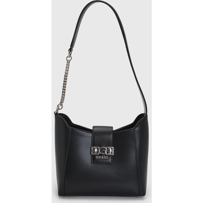 Bolsa Feminina Guess Média Aba Corrente Preta