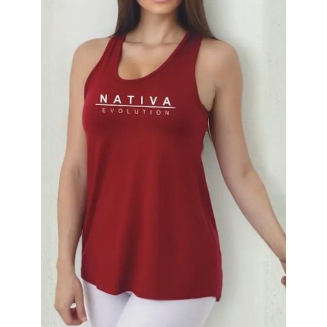 Camiseta Feminina Fitness Nativa Grená